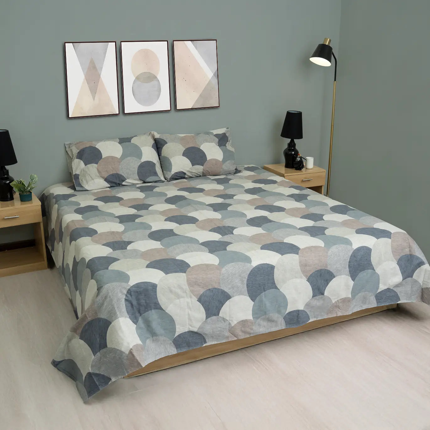 Orbital Pattern Cotton Percale Bed sheet
