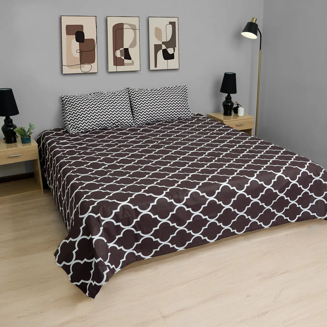 Modern Lattice Cotton Percale Bed sheet