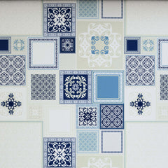 Xara Sky Blue Geometric Rhombus Floral Bed Sheet Set - 5708-5712