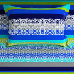 Blue Lining Design Sateen Bed Sheet Set - 5777(B)