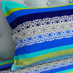 Blue Lining Design Sateen Bed Sheet Set - 5777(B)