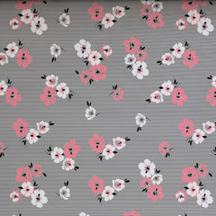 Black White Floral Sateen Bed Sheet Set - 5902