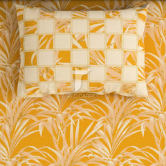 Mustard Leaf Sateen Bed Sheet Set
