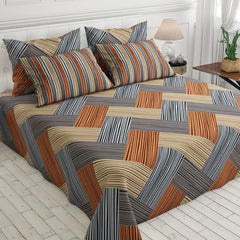 STRIPED KNIT SATEEN BED SHEET