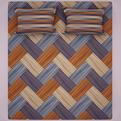 STRIPED KNIT SATEEN BED SHEET