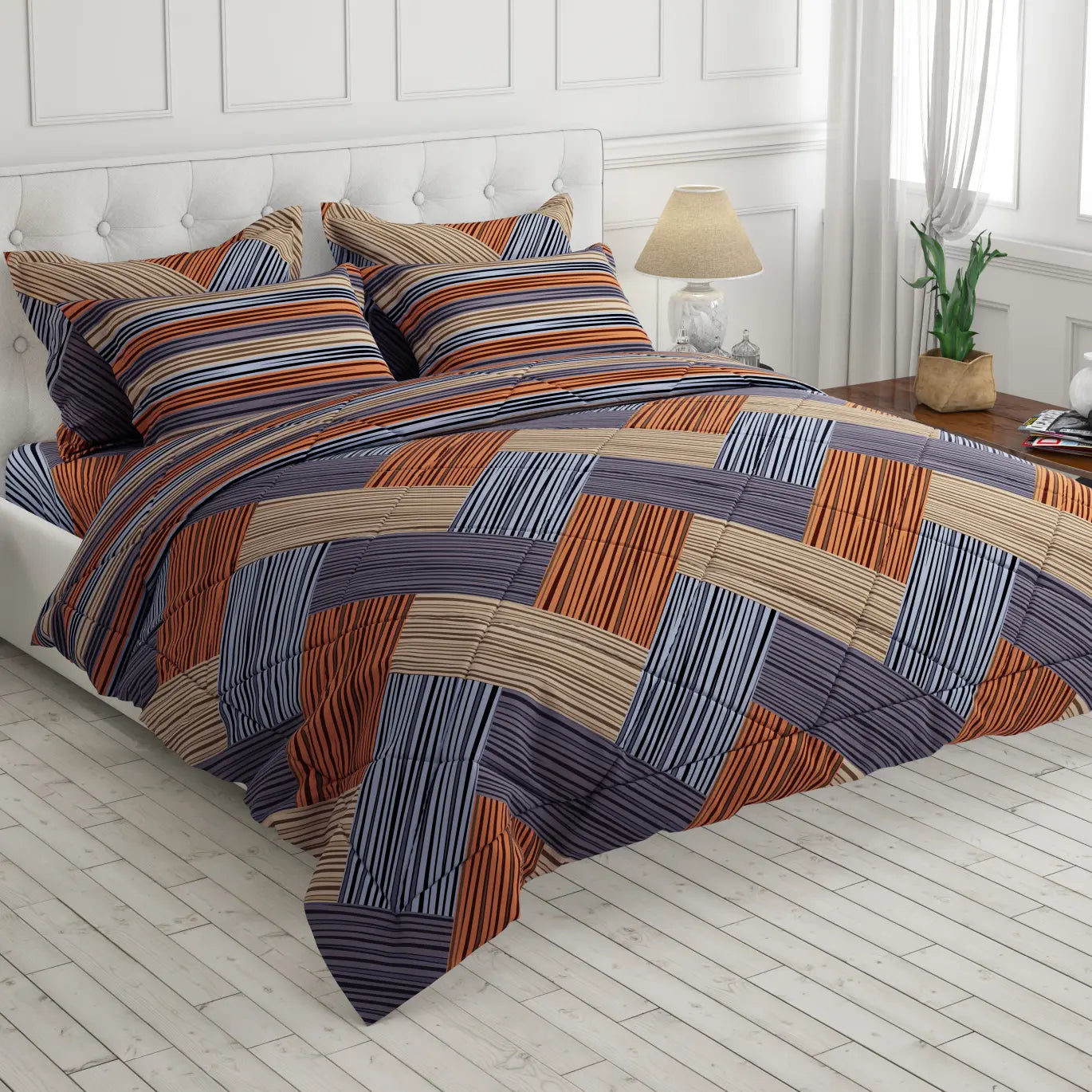 STRIPED KNIT 6-Pcs Comforter Set