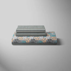 Xara Grey Leaf Design Bed Sheet Set - 7406-7407
