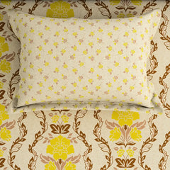 Xara White Geometric Floral Bed Sheet Set