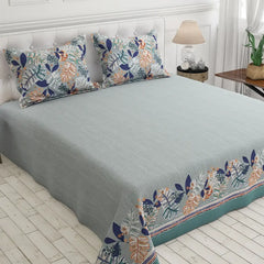 COASTAL FLORA SATEEN BED SHEET