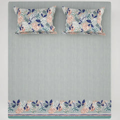 COASTAL FLORA SATEEN BED SHEET