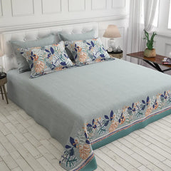 COASTAL FLORA SATEEN BED SHEET
