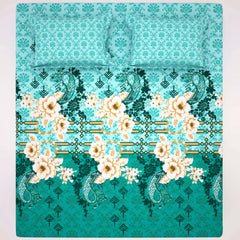 Xara Ferozi Floral Geometric Bed Sheet Set - 7999-8000