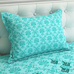 Xara Ferozi Floral Geometric Bed Sheet Set - 7999-8000