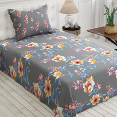 Xara Floral Grey Bed Sheet Set