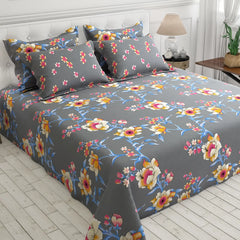 Xara Floral Grey Bed Sheet Set