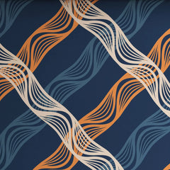 Blue Wavy Stripe Sateen Bed Sheet Set