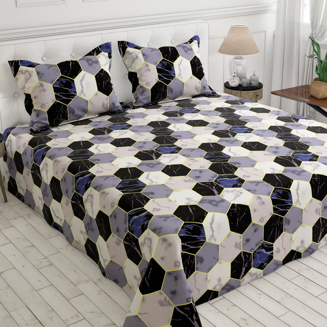 Sateen Bed Sheet Set - 8346