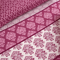 PINK MOSAIC Xara 8 Pcs King Reversible Quilt Cover Set Bedsheet