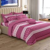 PINK MOSAIC Xara 8 Pcs King Reversible Quilt Cover Set Bedsheet
