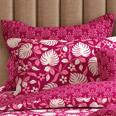 FUCHSIA BLOOM Xara 8 Pcs King Reversible Quilt Cover Set Bedsheet