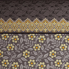 Xara Grey Floral Stripe Bed Sheet Set