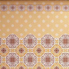 Xara Mustard Yellow Floral Bed Sheet Set with Striped Border