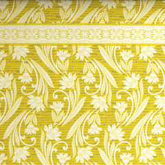 Xara Yellow Floral Striped Bed Sheet Set