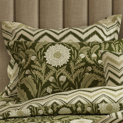 FOREST OLIVE Xara 8 Pcs King Reversible Quilt Cover Set Bedsheet