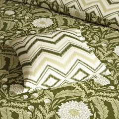 FOREST OLIVE Xara 8 Pcs King Reversible Quilt Cover Set Bedsheet