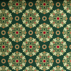 Xara Green Floral Stripe Border Bed Sheet Set