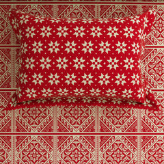 Xara Red Geometric Bed Sheet Set
