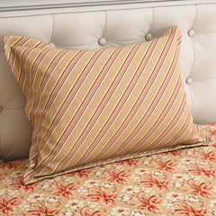 Xara Beige Cream Floral Stripes Bed Sheet Set