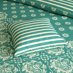 TEAL OASIS Xara 8 Pcs King Reversible Quilt Cover Set Bedsheet