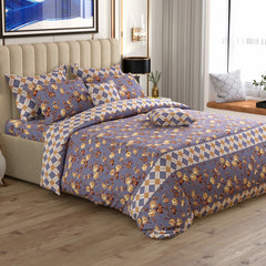 Lavender Bloom Xara 8 Pcs King Reversible Quilt Cover Set Bedsheet