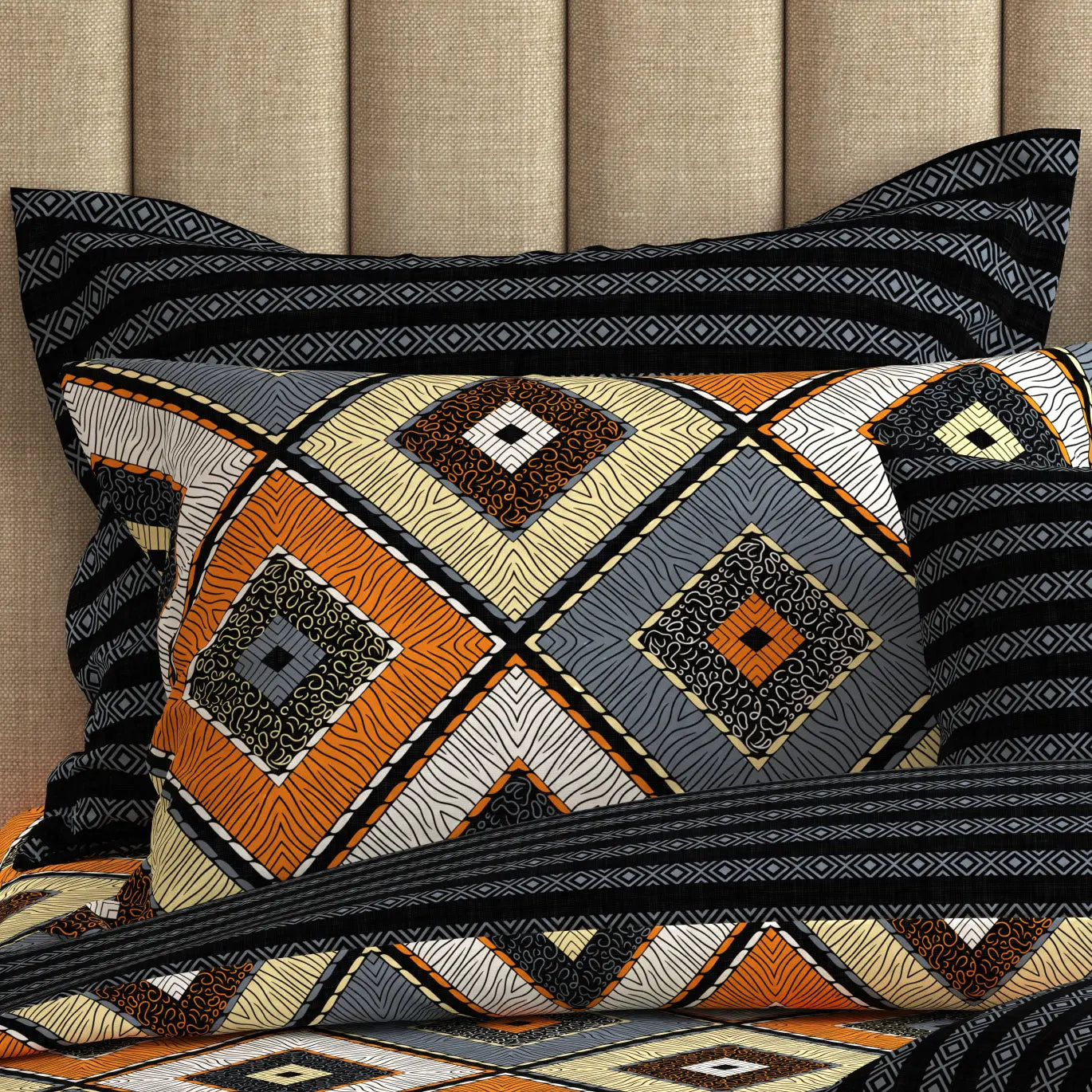 Xara 8 pcs king reversible quilt cover set bedsheet 8693-94