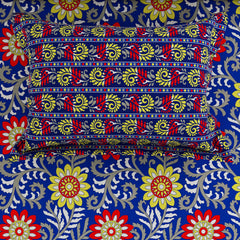 Xara Royal Blue Floral Bed Sheet Set - Xara