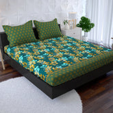 OPULENT TEAL FOLIAGE Xara Fitted Bed Sheet Set