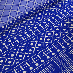 ROYAL BLUE MOSAIC Xara 8 Pcs King Reversible Quilt Cover Set Bedsheet