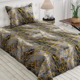 GREY MARBLE Sateen Bed Sheet Set
