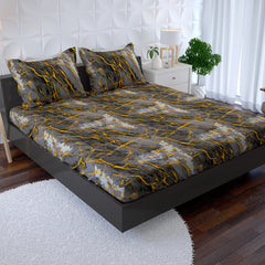Sateen Fitted Bed Sheet Set 8778 Grey