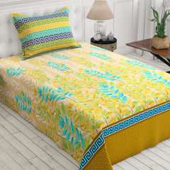 YELLOW LEAF/ GEOMETRIC Xara Bed Sheet