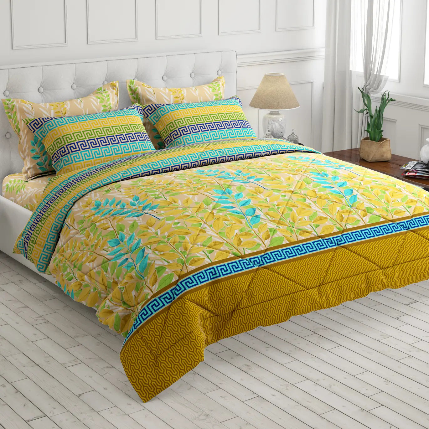 YELLOW LEAF / GEOMETRIC 6-Pcs Comforter Set 8829