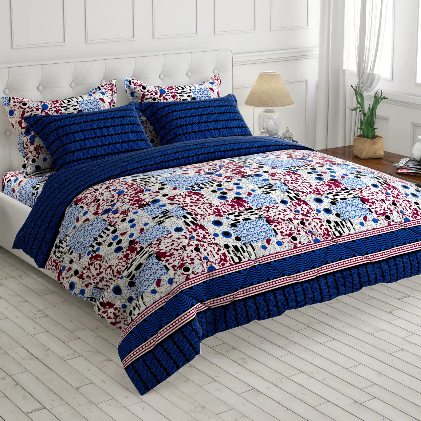 BLUE PAISLEY 6-Pcs Comforter Set