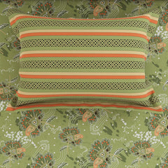 GREEN OVERLAY XARA BED SHEET SET