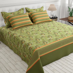 GREEN OVERLAY XARA BED SHEET SET