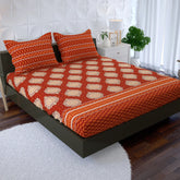 TERRACOTTA JAAL XARA FITTED BED SHEET SET