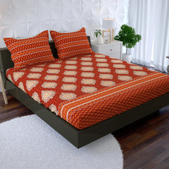 TERRACOTTA JAAL XARA FITTED BED SHEET SET