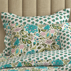 SEA FLORA Xara 8 Pcs King Reversible Quilt Cover Set Bedsheet