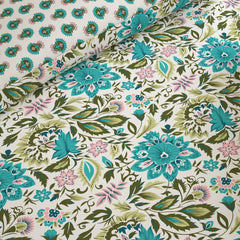 SEA FLORA Xara 8 Pcs King Reversible Quilt Cover Set Bedsheet