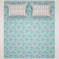 TEAL ROSES XARA BED SHEET SET